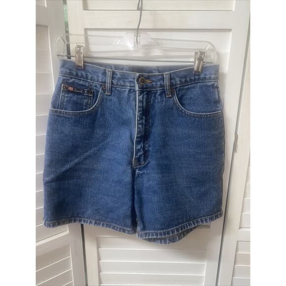 Y2K 90s Route 66 Denim Mom Blue Jeans Shorts Women’s High Waist Size 7/8 - Picture 1 of 7